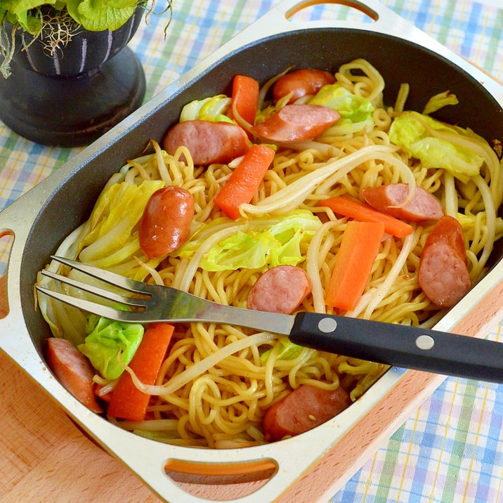 1人ランチに簡単!ウインナー入り☆塩焼きそば
